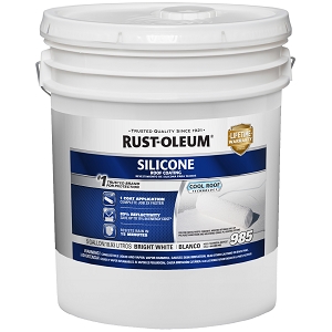 Rust-Oleum 985 Silicone Roof Coating, White, 5 Gallon